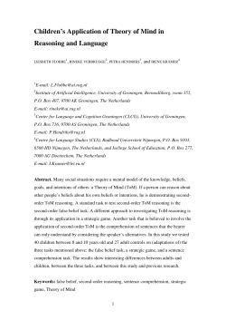 Children`s Application of Theory of Mind in Reasoning and Language