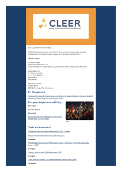 CLEER News service weeks 32-34/2013