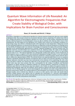 Quantum Wave Information of Life Revealed: An Algorithm for