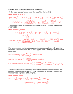 Problem Set 6: Quantifying Chemical Compounds 1) How many