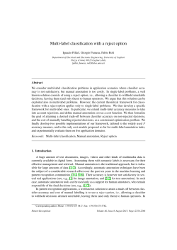 Multi-label classification with a reject option - PRA Lab