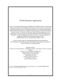 STEM Education Applications - Center for Food and Culture