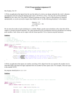 CS141 ProgrammingAssignment #2 Solution