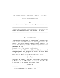 DIFFERENTIAL OF A LIE-GROUP VALUED FUNCTION This note