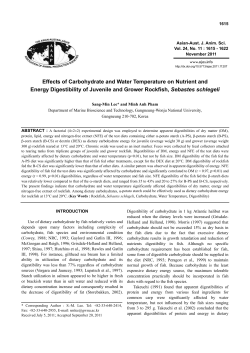 Effects of Carbohydrate and Water Temperature on Nutrient and