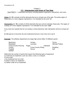 3.3 &ndash; Intersection and Union of Two Sets