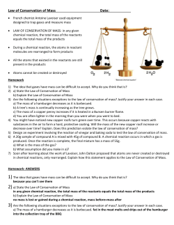 Law of Conservation of Mass Date