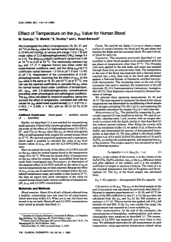 Effect of Temperature on the P50Value for Human Blood