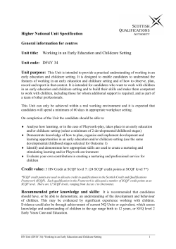 (DF4Y 34): Working in an Early Education and Childcare Setting