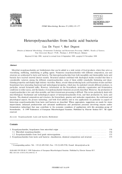 Heteropolysaccharides from lactic acid bacteria