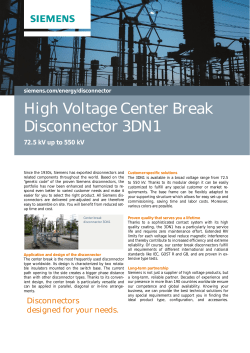High Voltage Center Break Disconnector 3DN1