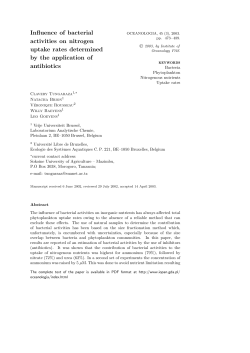 Influence of bacterial activities on nitrogen uptake rates determined
