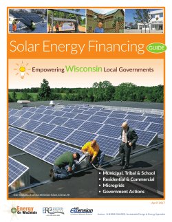 Solar Energy Financing - University of Wisconsin–Madison
