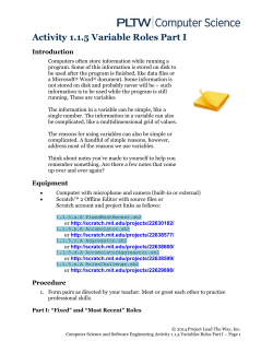 Activity 1.1.5 Variable Roles Part I Introduction