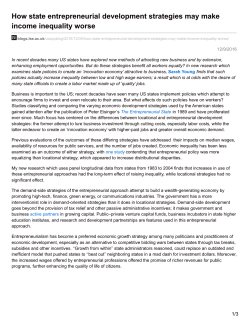 How state entrepreneurial development strategies may make