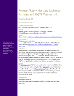 Request/Reply Message Exchange Patterns and MQTT