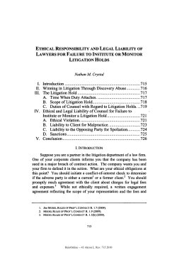 Ethical Responsibility and Legal Liability of