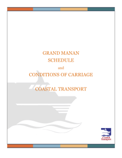 Schedule 2012-2013 - Coastal Transport Limited
