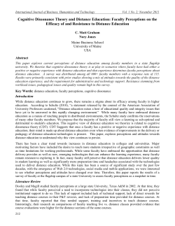 Cognitive Dissonance Theory and Distance Education: Faculty