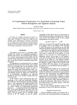 An experimental examination of a hypothesis connecting visual