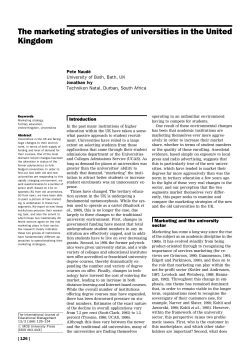 The marketing strategies of universities in the United Kingdom (PDF