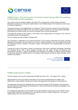 CENSE Project - Circular Economy from of citizenship decision