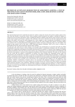 decision of acceptance or rejection of assignment auditing