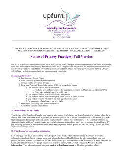 Notice of Privacy Practices: Full Version