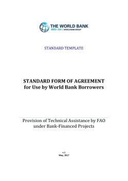 STANDARD FORM OF AGREEMENT for Use by