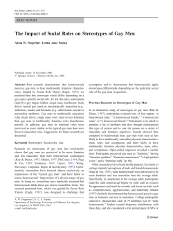 The Impact of Social Roles on Stereotypes of Gay Men