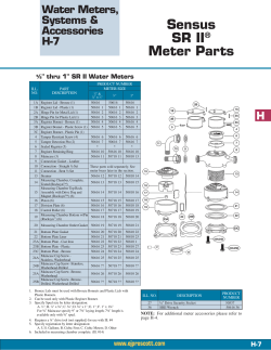 Sensus SR II&reg; Meter Parts