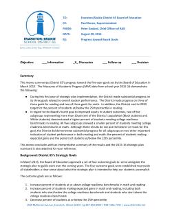2016 Strategic Plan Outcomes Memo