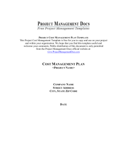Cost Management Plan Template