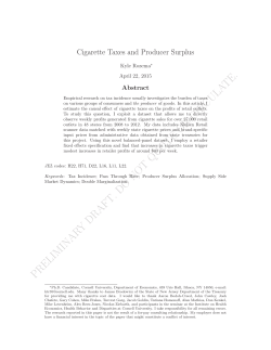 Cigarette Taxes and Producer Surplus