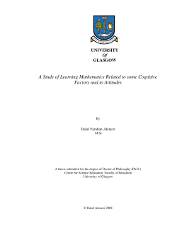 A Study of Learning Mathematics Related to some Cognitive Factors