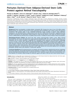 Pericytes Derived from Adipose-Derived Stem Cells Protect against