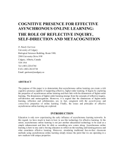 Cognitive Presence for Effective Asynchronous Online Learning