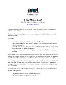 Is Your Mission Clear?