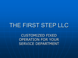 the first step llc - Automotive Operations Cousulting /Fixed