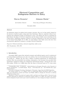 Electoral Competition and Endogenous Barriers to Entry