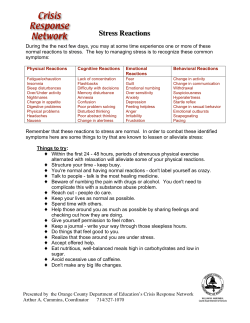 Stress Reactions - Orange County Department of Education