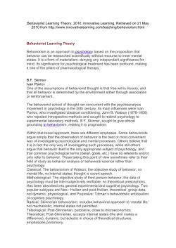 Behaviorist Learning Theory - earlychildhoodeducation-gems