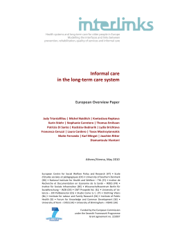 Informal care in the long-‐term care system