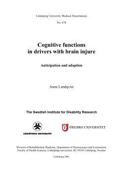 Cognitive functions in drivers with brain injure