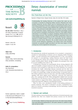 Dietary characterization of terrestrial mammals