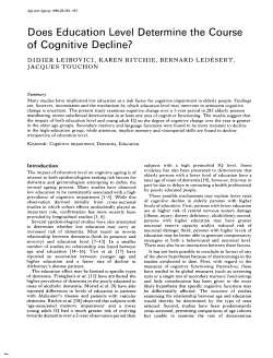 Does Education Level Determine the Course of Cognitive Decline?