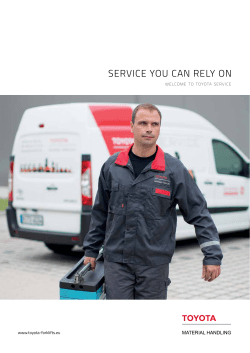 service you can rely on - Toyota Material Handling Europe