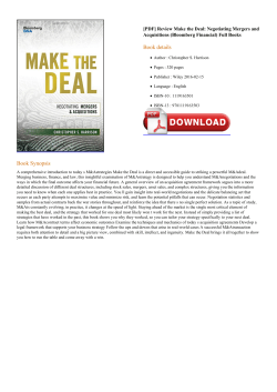 Review Make the Deal: Negotiating Mergers