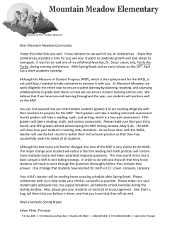 April Parent Letter 2010