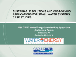 sustainable solutions and cost-saving applications for small water